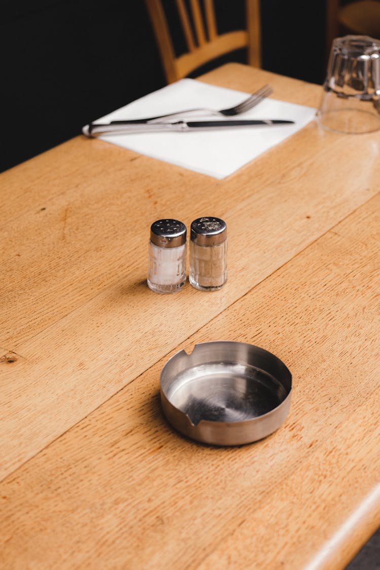 An Ashtray On A Table