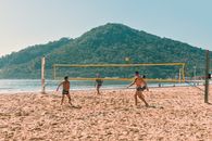 People Playing Beach Volleyball on Beach