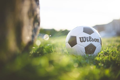 White and Black Soccer Ball on Green Grass Field