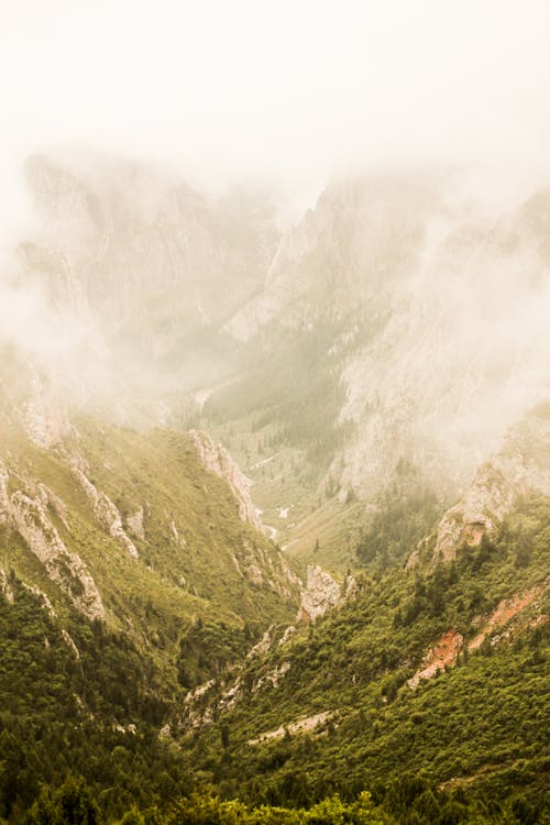 Thick Fog over the Mountain Valley