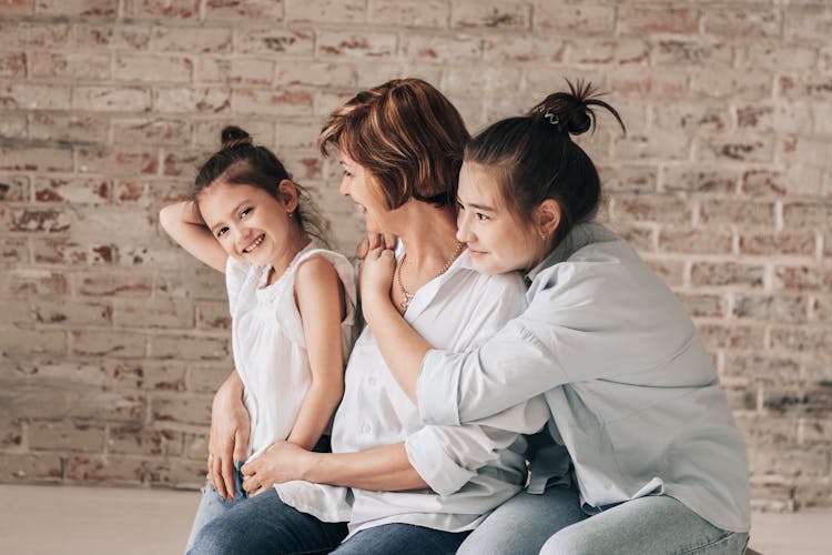 Girls Boding With Their Grandma