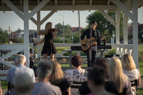 Free stock photo of acoustic guitar, live concert, male