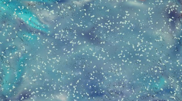 Abstract image with turquoise hues and white speckles as a vibrant background texture.