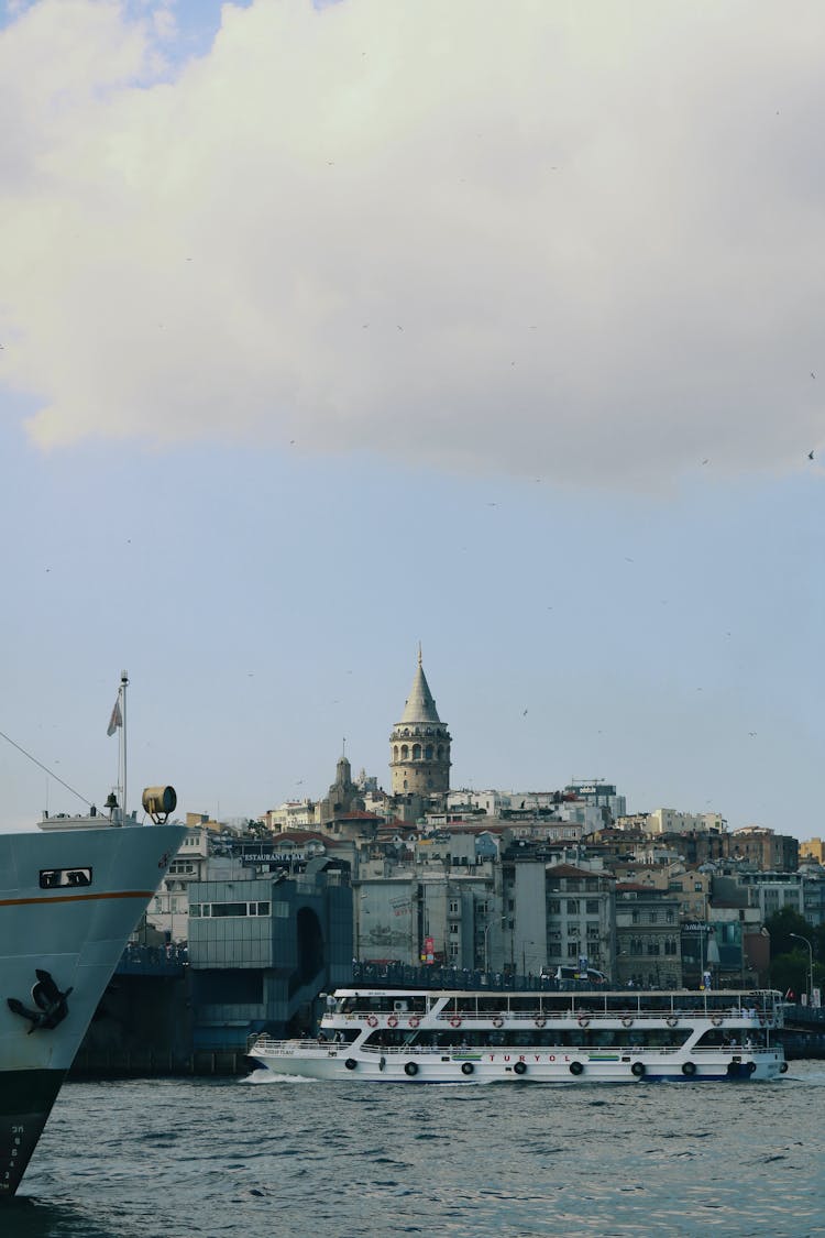 View Of Istanbul City And Sea With Cruise Ship