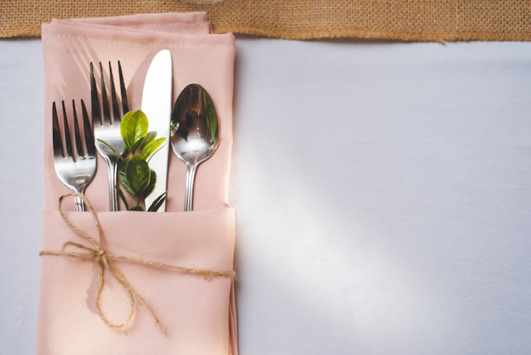 Cutlery Folded In A Napkin 