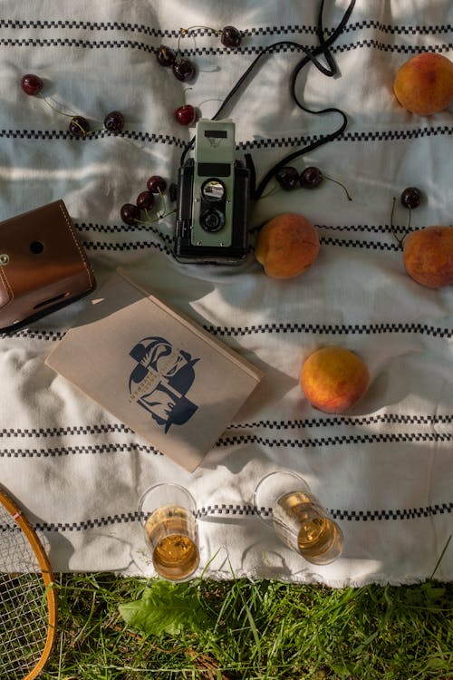 Fresh Fruits over a Picnic Blanket