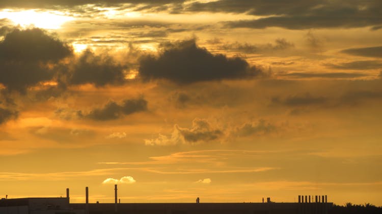 Dawn Sky Over Factory