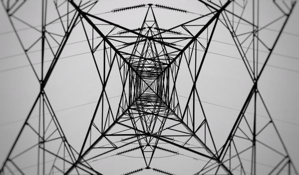 Black Metal Electric Tower Under White Sky