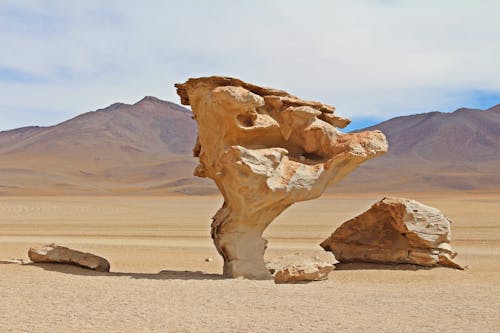 Brown Rock Formation In The Desert