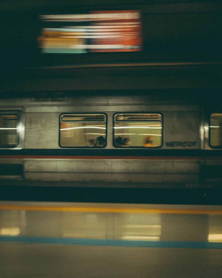 Subway Train In Motion