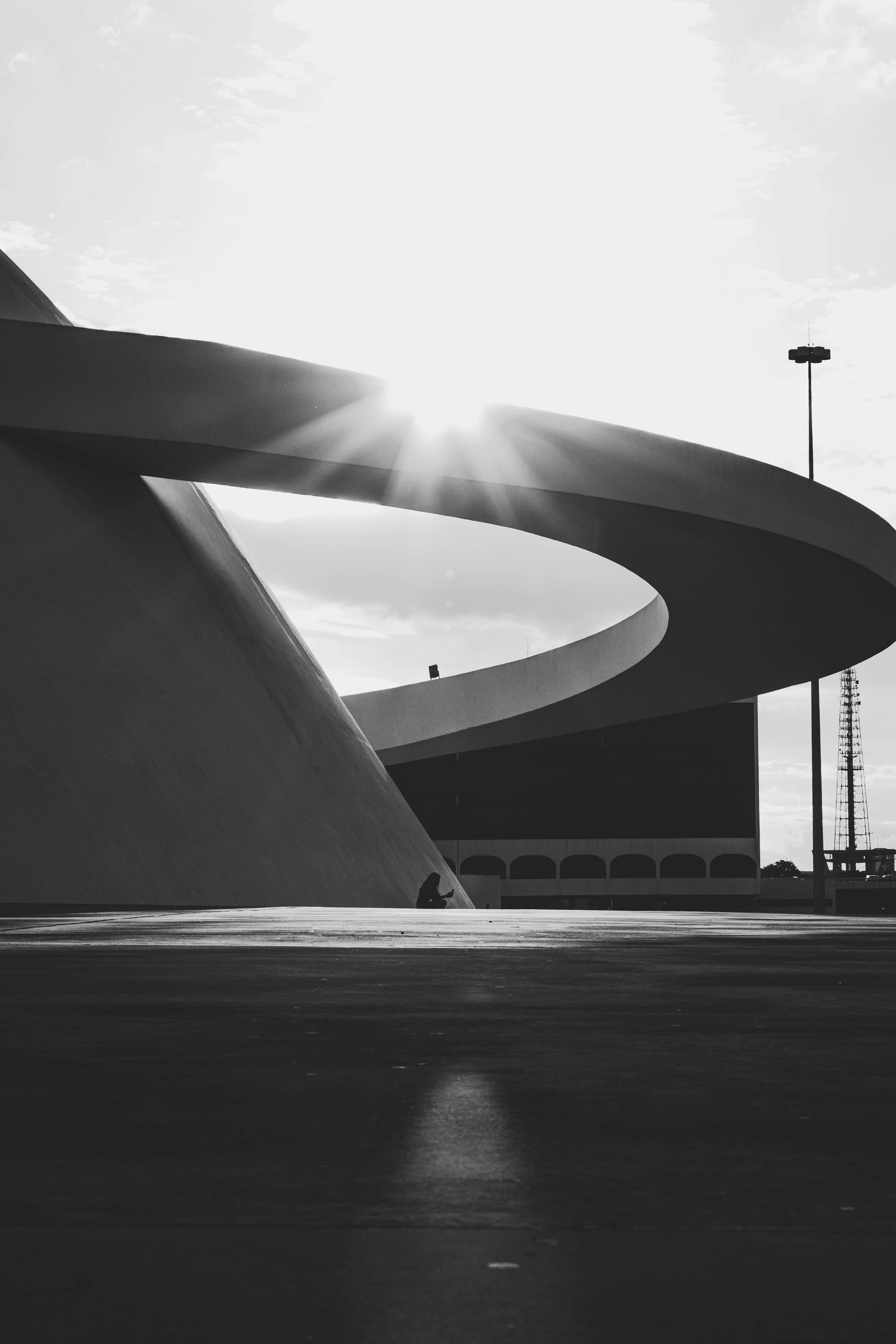 Grayscale Photo of Modern Architecture · Free Stock Photo