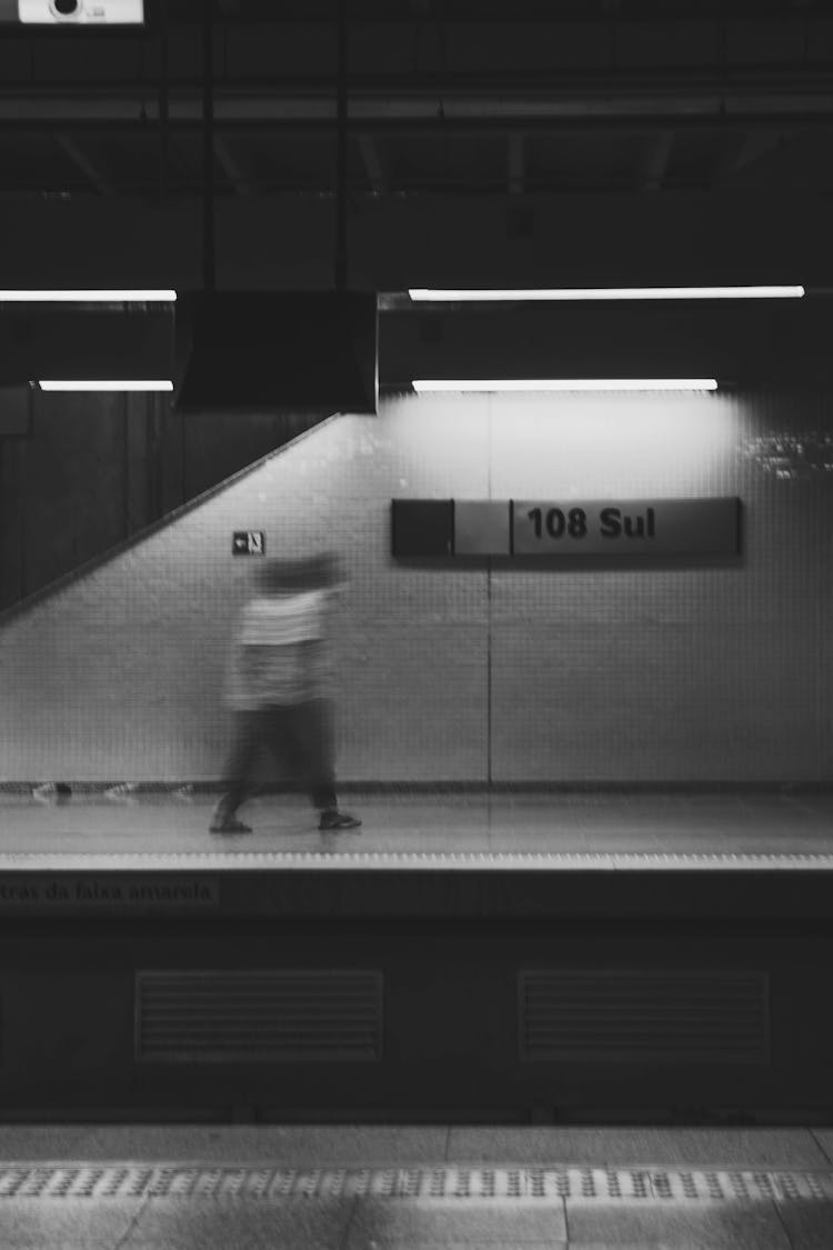 Person At Subway Station