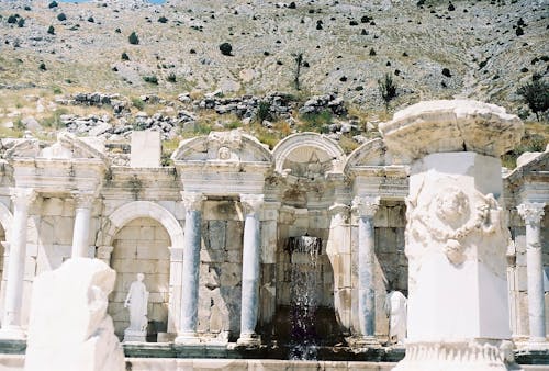 Free Photo of Antonin Fountain At Sagalassos Ancient City Stock Photo