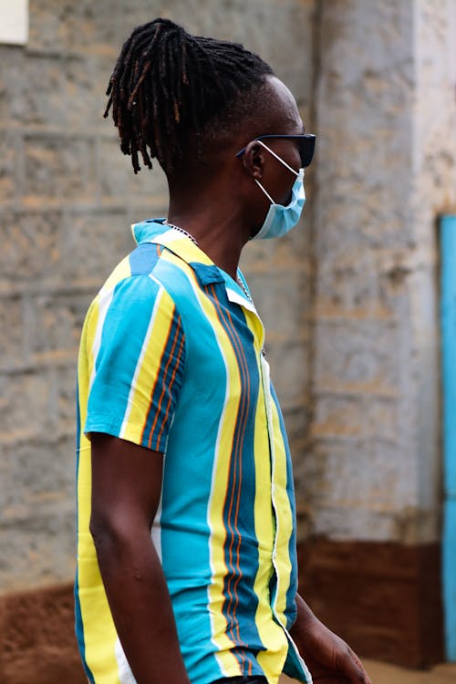 Free stock photo of black model, corona mask, dreadlocks