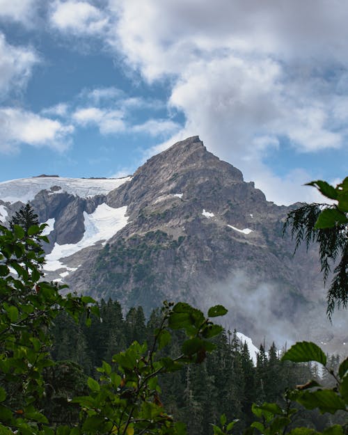 Rocky Mountain Under Cloudy Sky