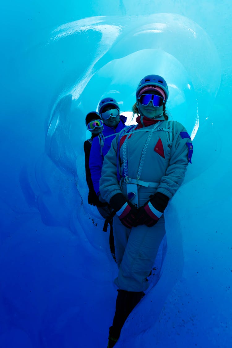 People In Ice Cave