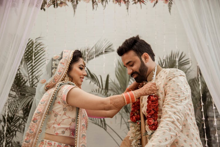 A Couple At Their Wedding