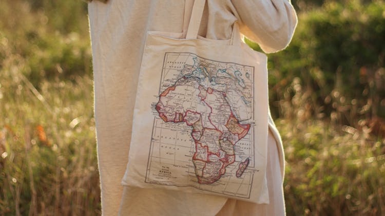 Map Printed On A Cloth Bag