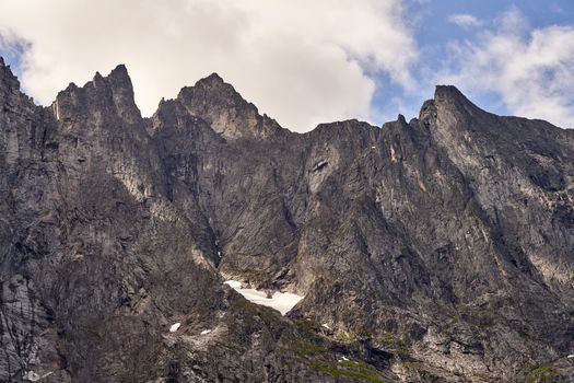 Rocky Mountain Under White Cloudy Sky