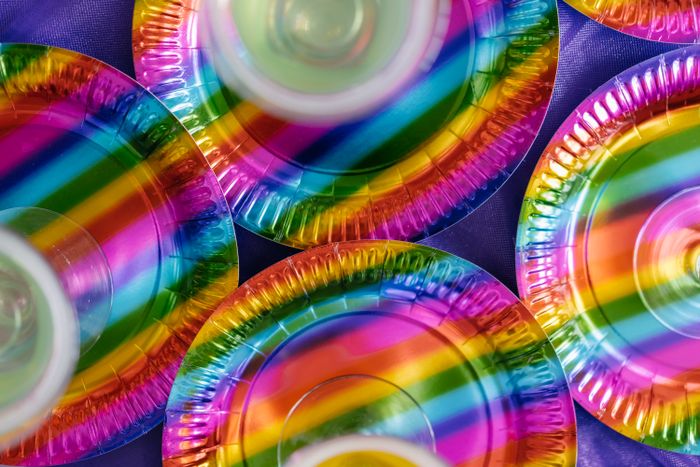 Colorful disposable paper plates for festive occasions