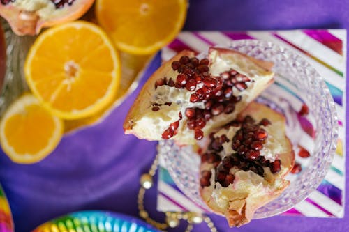 Pomegranate Fruit in Close-up Shot