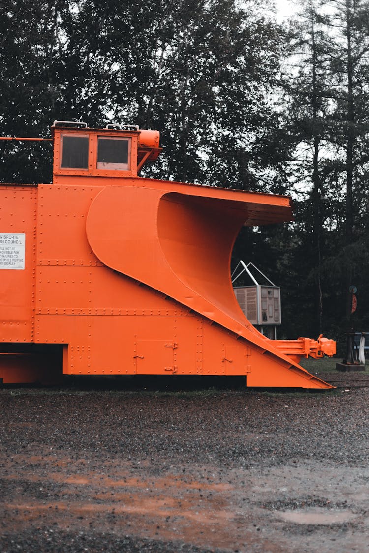 Orange Snow Plow Truck