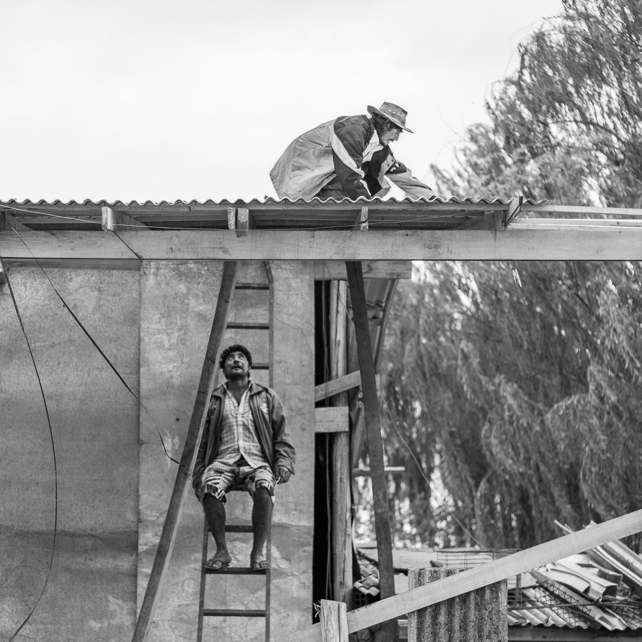 Roofers on site