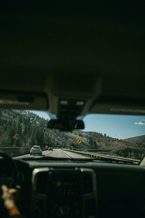 Road View from Inside a Car