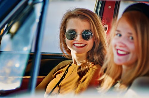 Free A Woman in the Car wearing Sunglasses Stock Photo