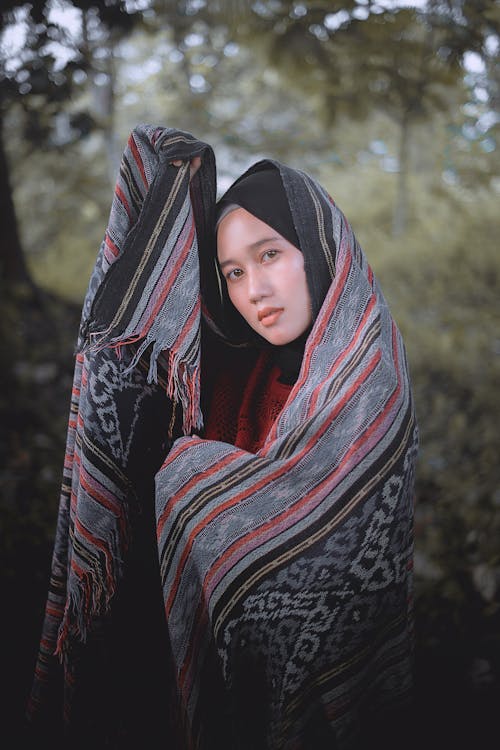 Woman in Hijab and Shawl