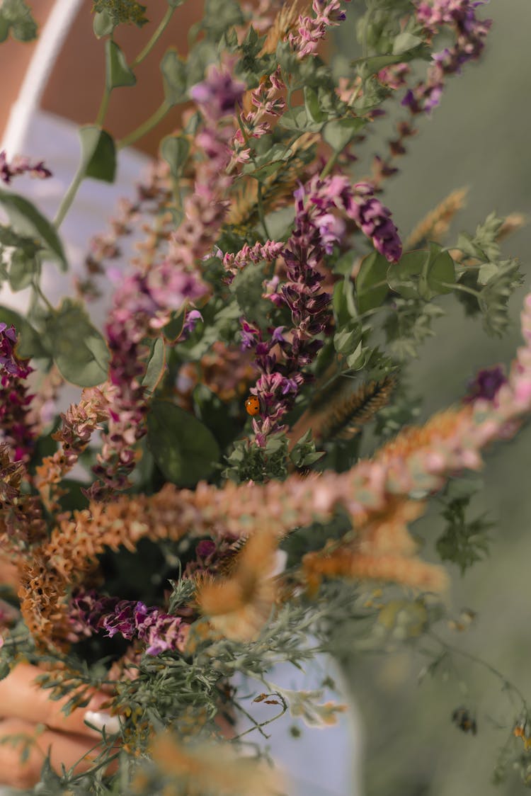 Blooming Flower Bouquet With Thin Branches