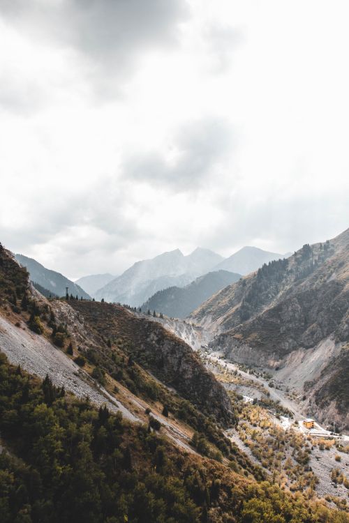 Free Breathtaking landscape of mountains in Almaty Province, showcasing nature's beauty. Stock Photo