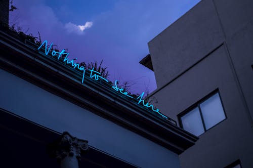 Free Nothing to See Here Neon Signage Stock Photo
