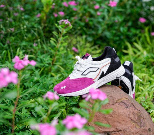 Free Close-up of Sneakers on a Rock Stock Photo