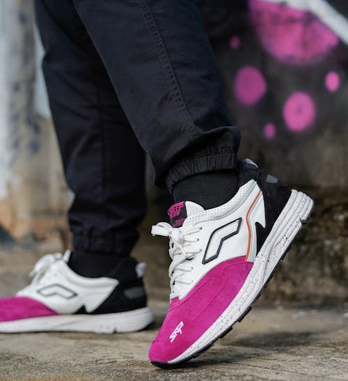 Free A Person Wearing a Colorful Sneakers Stock Photo