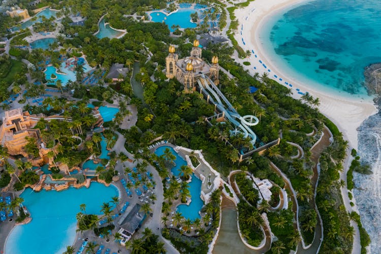 Aerial View Of A Water Theme Park