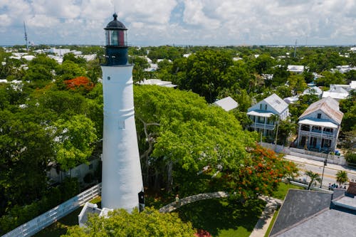 Free Aerial Shot of the Key West Lighthouse in Florida Stock Photo