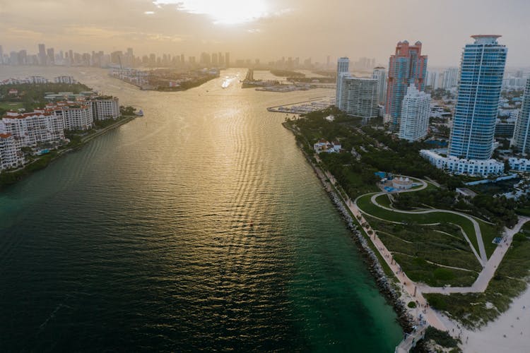 South Beach Skyline Near Body Of Water