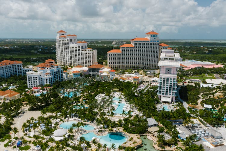 Aerial Shot Of The Baha Mar Resort In Bahamas