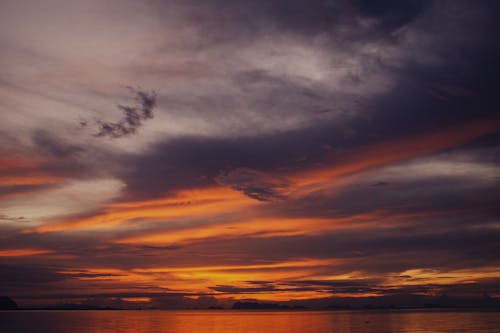 Scenic View of a Placid Sea during Sunset