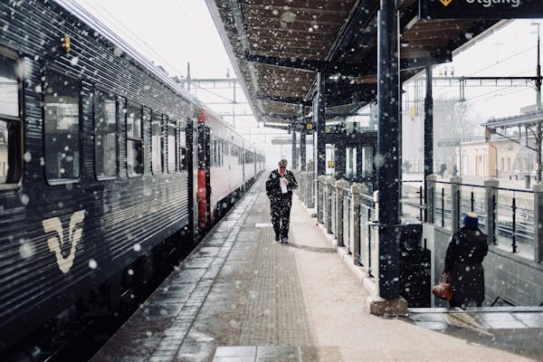 train in the snow