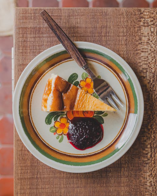 Slice of Cake on Round Plate 