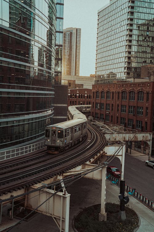 Metro Train in City