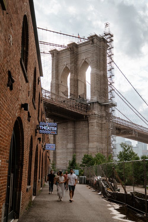 Ilmainen kuvapankkikuva tunnisteilla brooklyn bridge, ihmiset, kävely