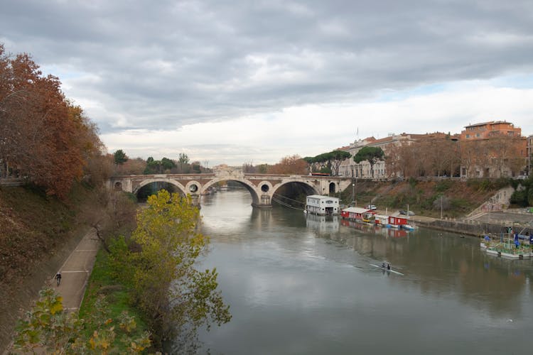 Drone Shot Of The River Tiber