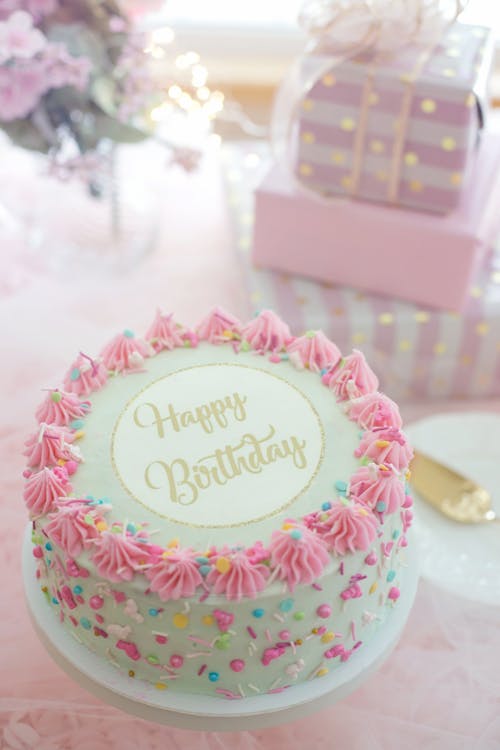 Close-Up Shot of a Birthday Cake 