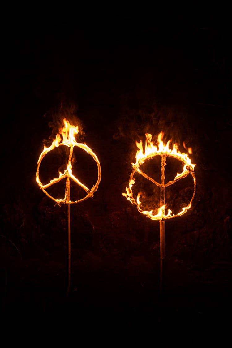 Peace Symbols With Fire