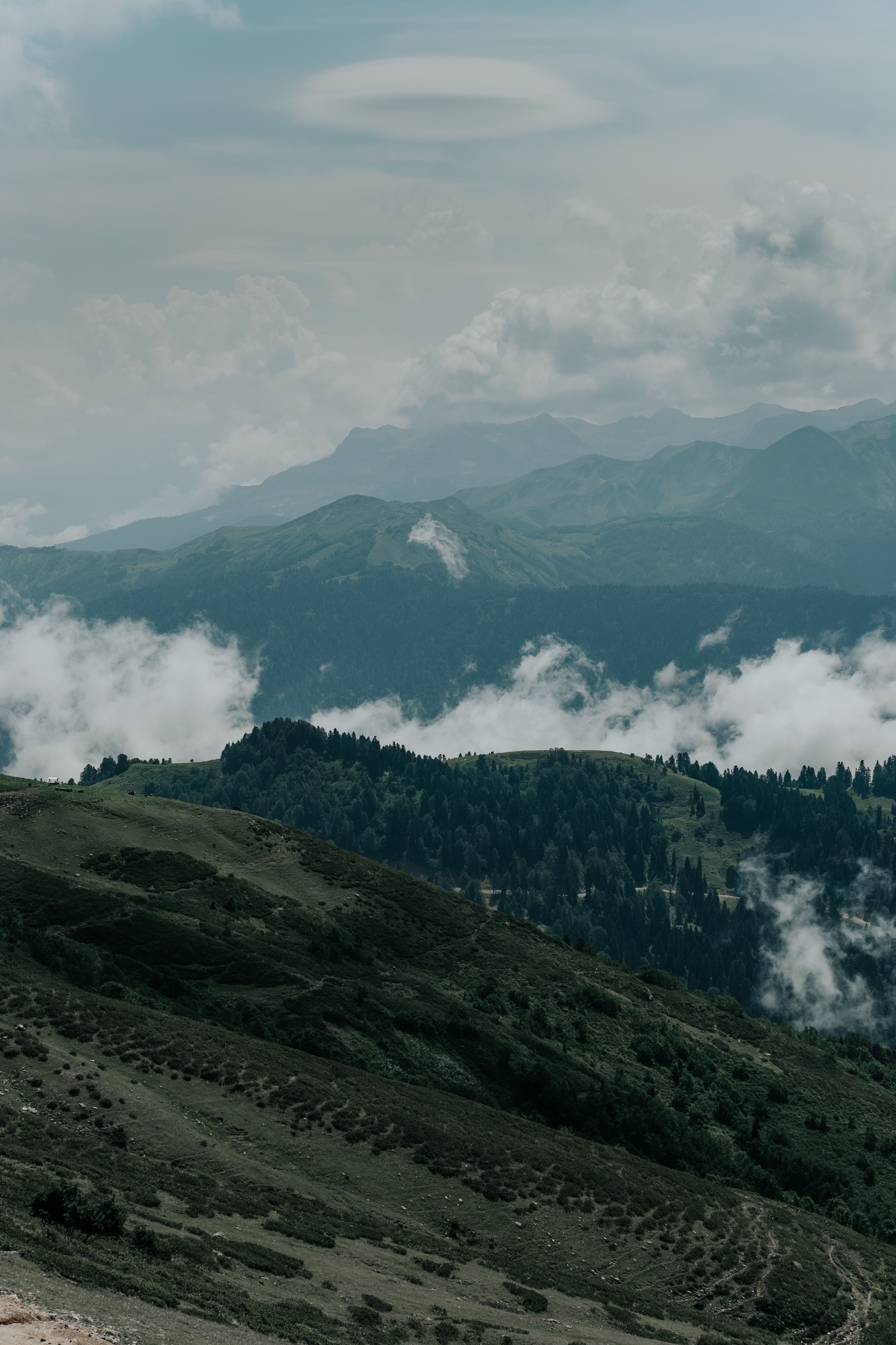 Green Mountains Under White Clouds · Free Stock Photo