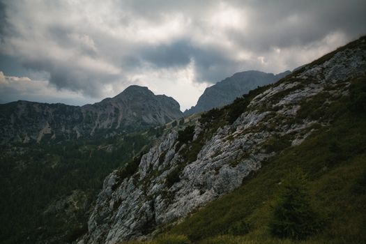 Cloudy mountain view in Lombardy, Italy, capturing the rugged beauty and serene atmosphere.