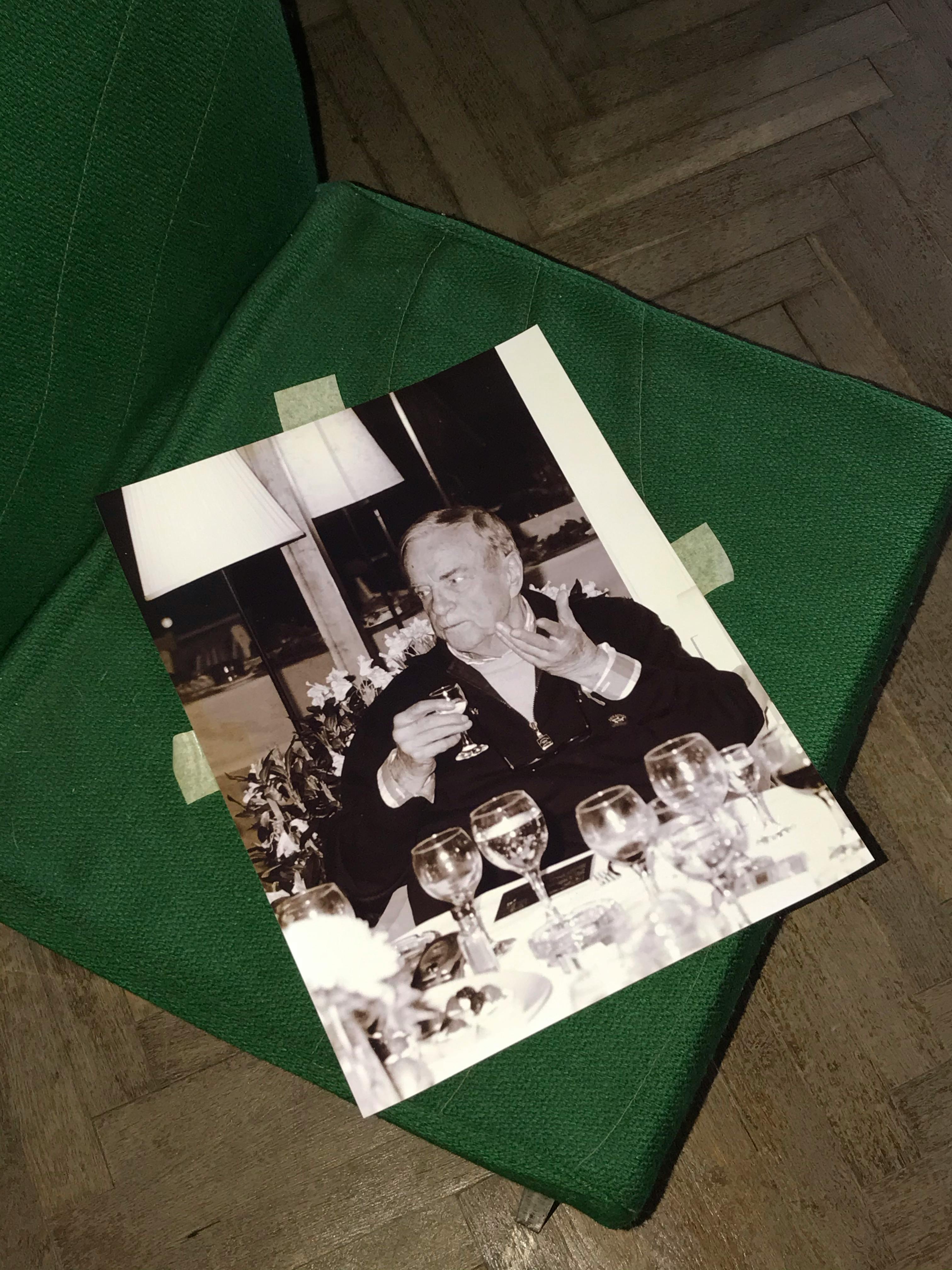 photo of a man on a green cloth